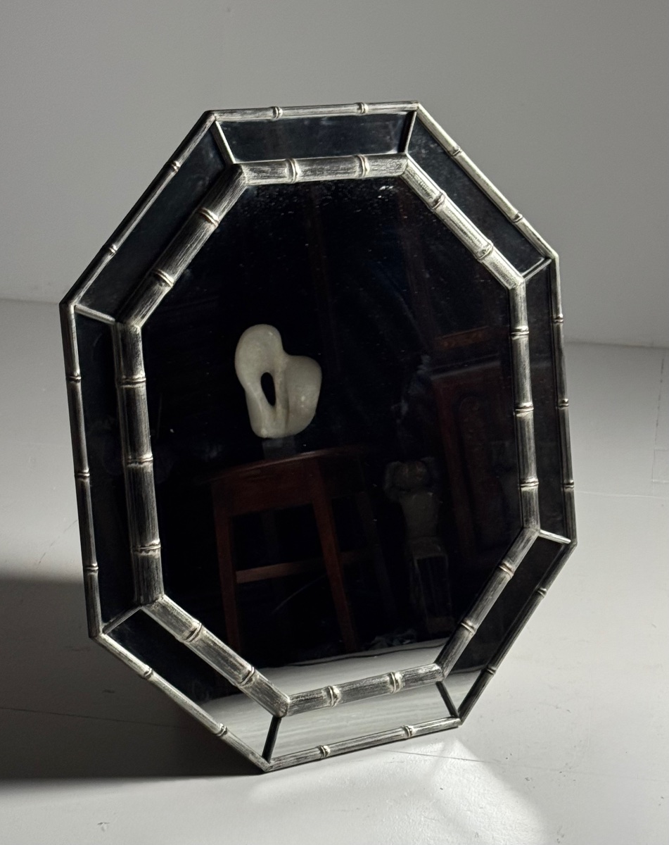Miroir octogonal faux bambou