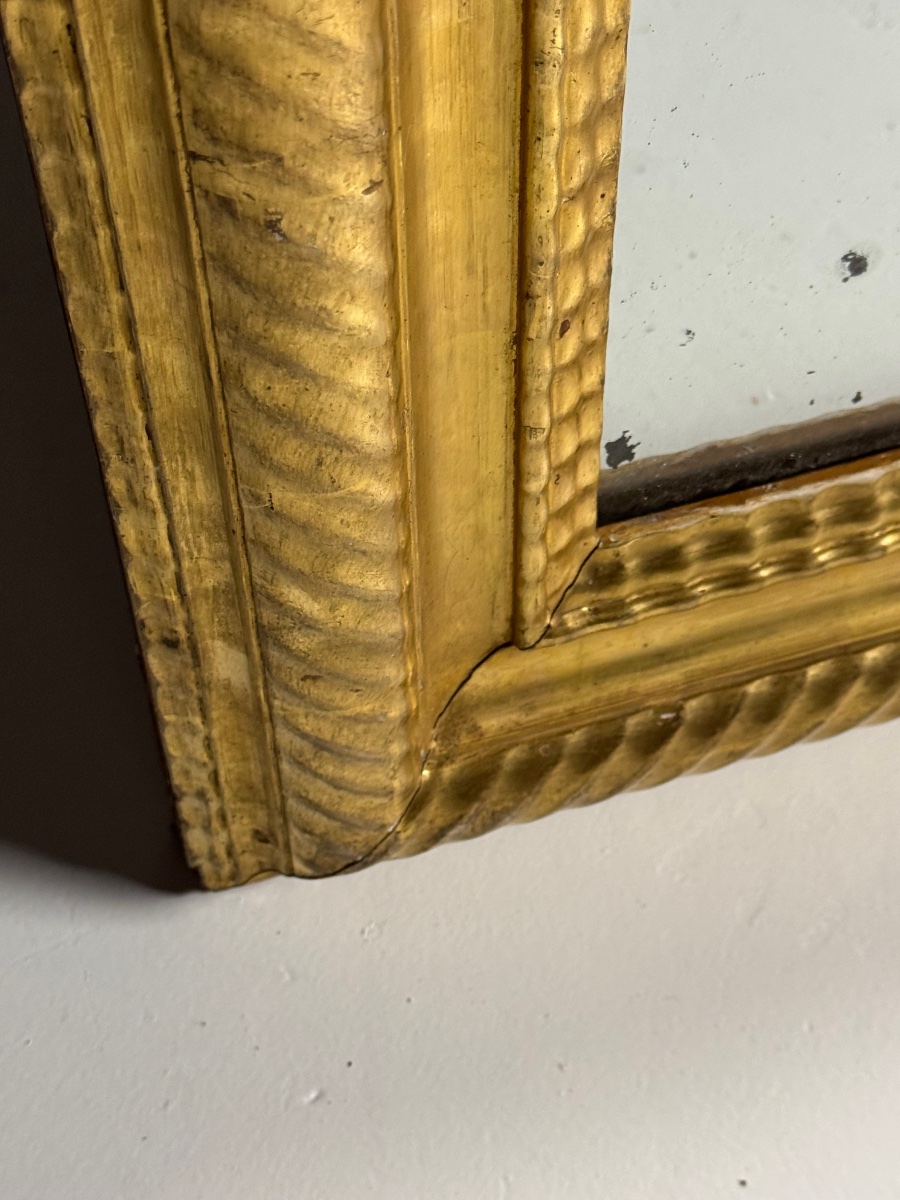 19th-century French Ribbed-frame Mirror, 187 Cm-photo-1