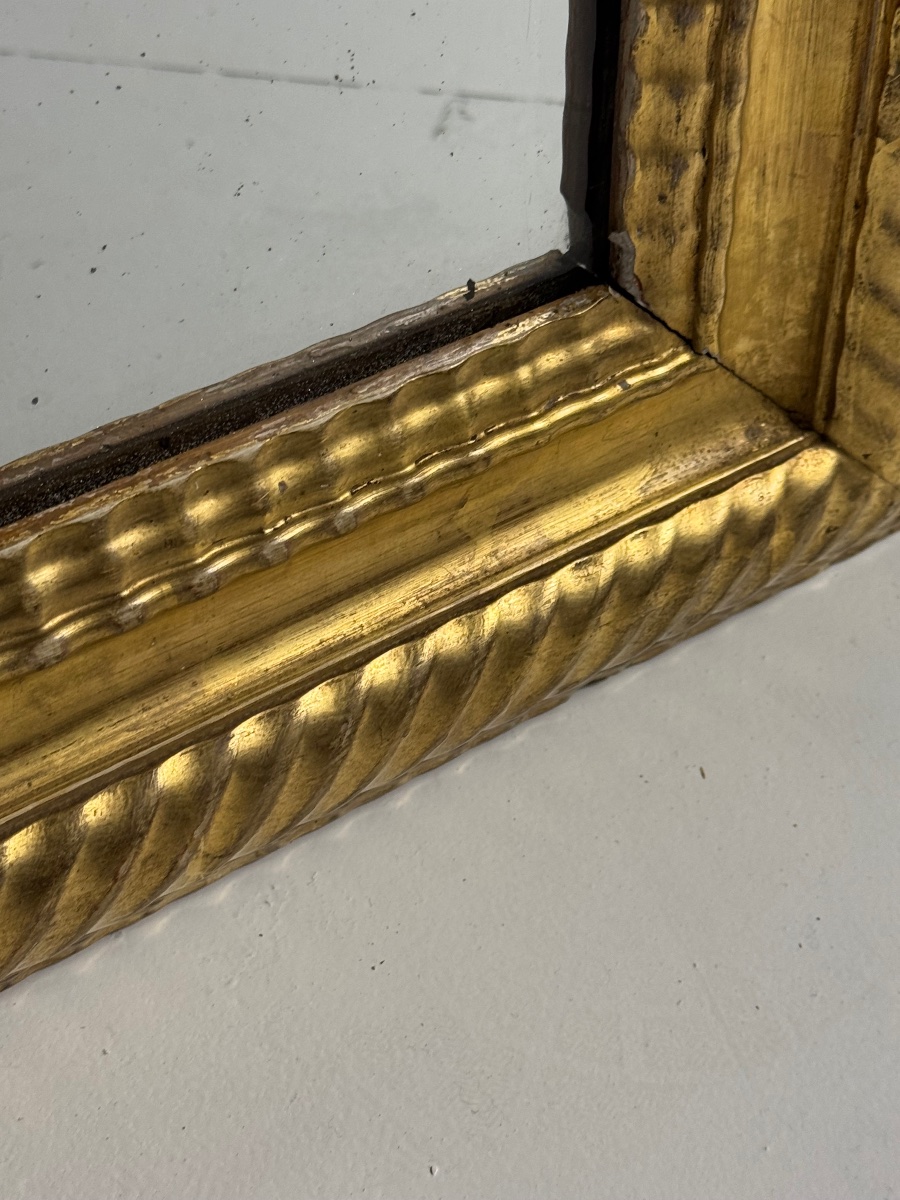 19th-century French Ribbed-frame Mirror, 187 Cm-photo-2