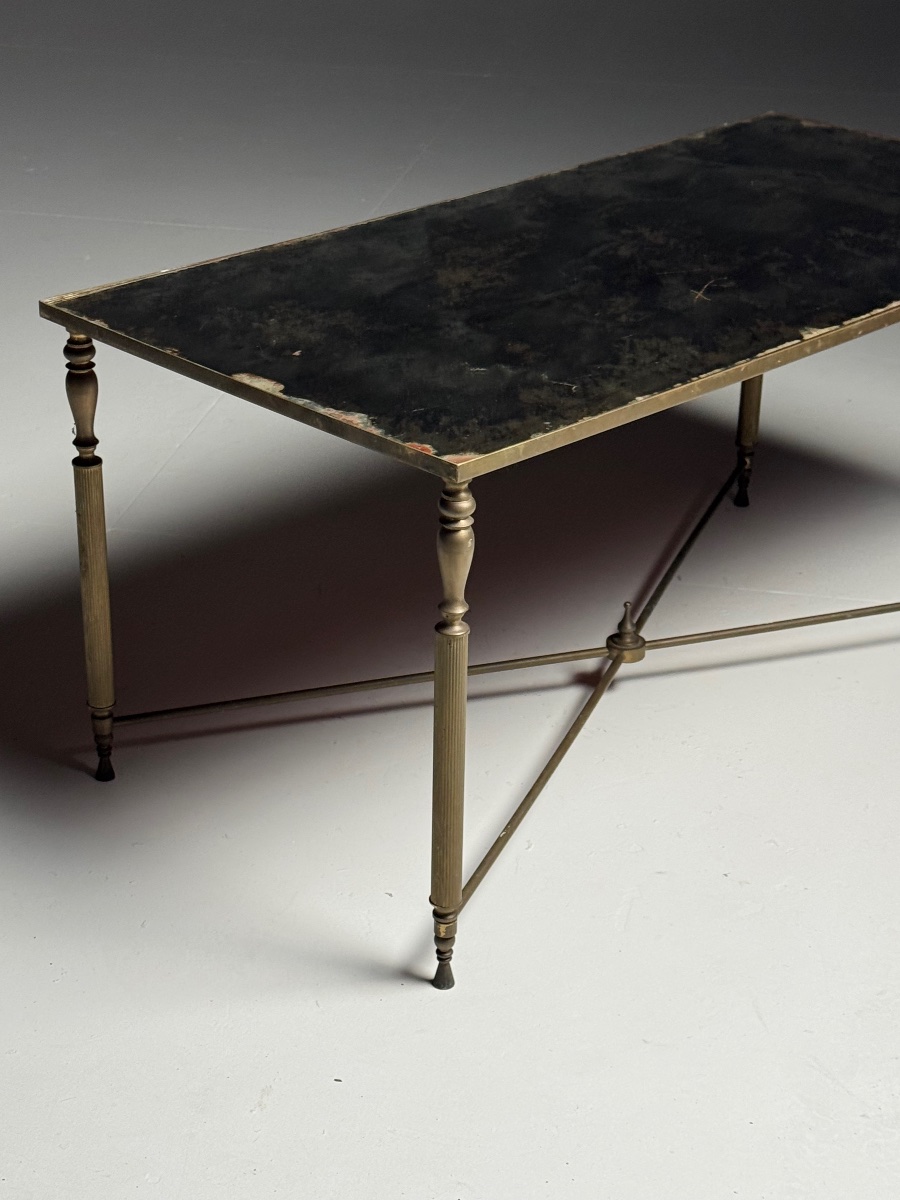 Table basse des années 60 avec miroir-photo-2