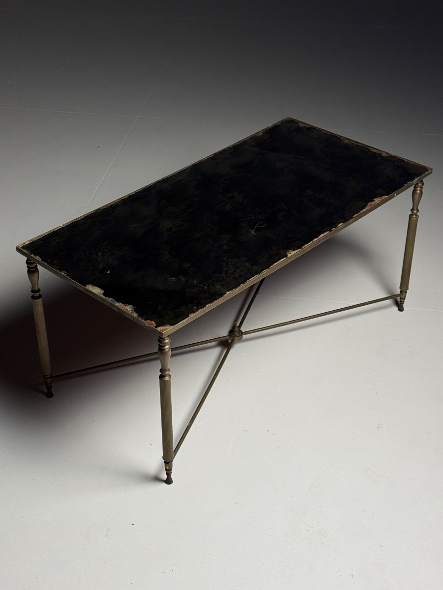 Table basse des années 60 avec miroir