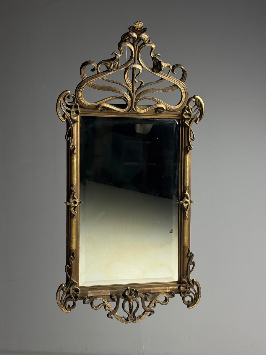 Art Nouveau Mirror, Circa 1900-photo-3