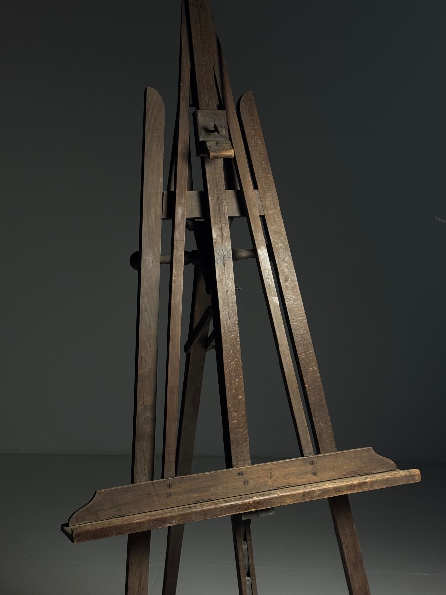 Antique French Oak Easel-photo-3
