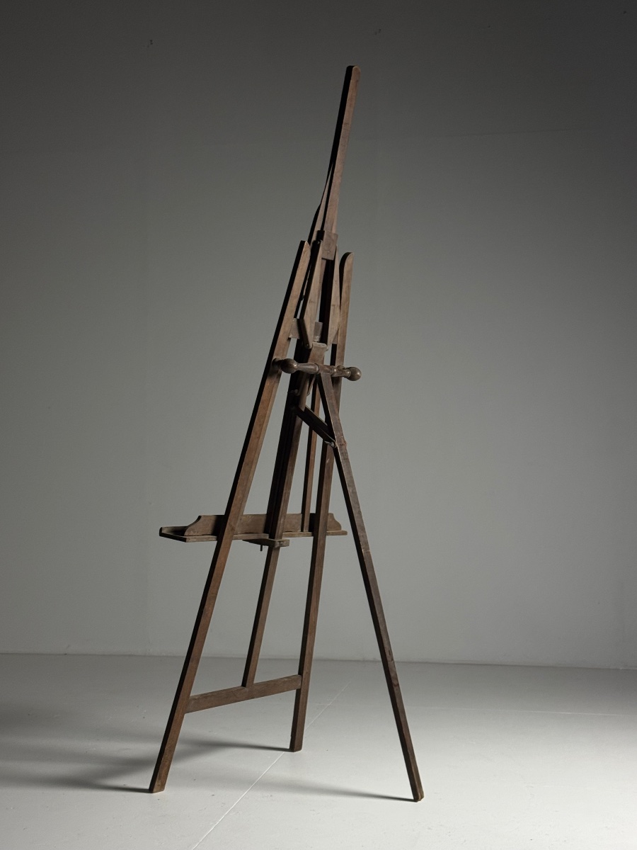 Antique French Oak Easel-photo-4