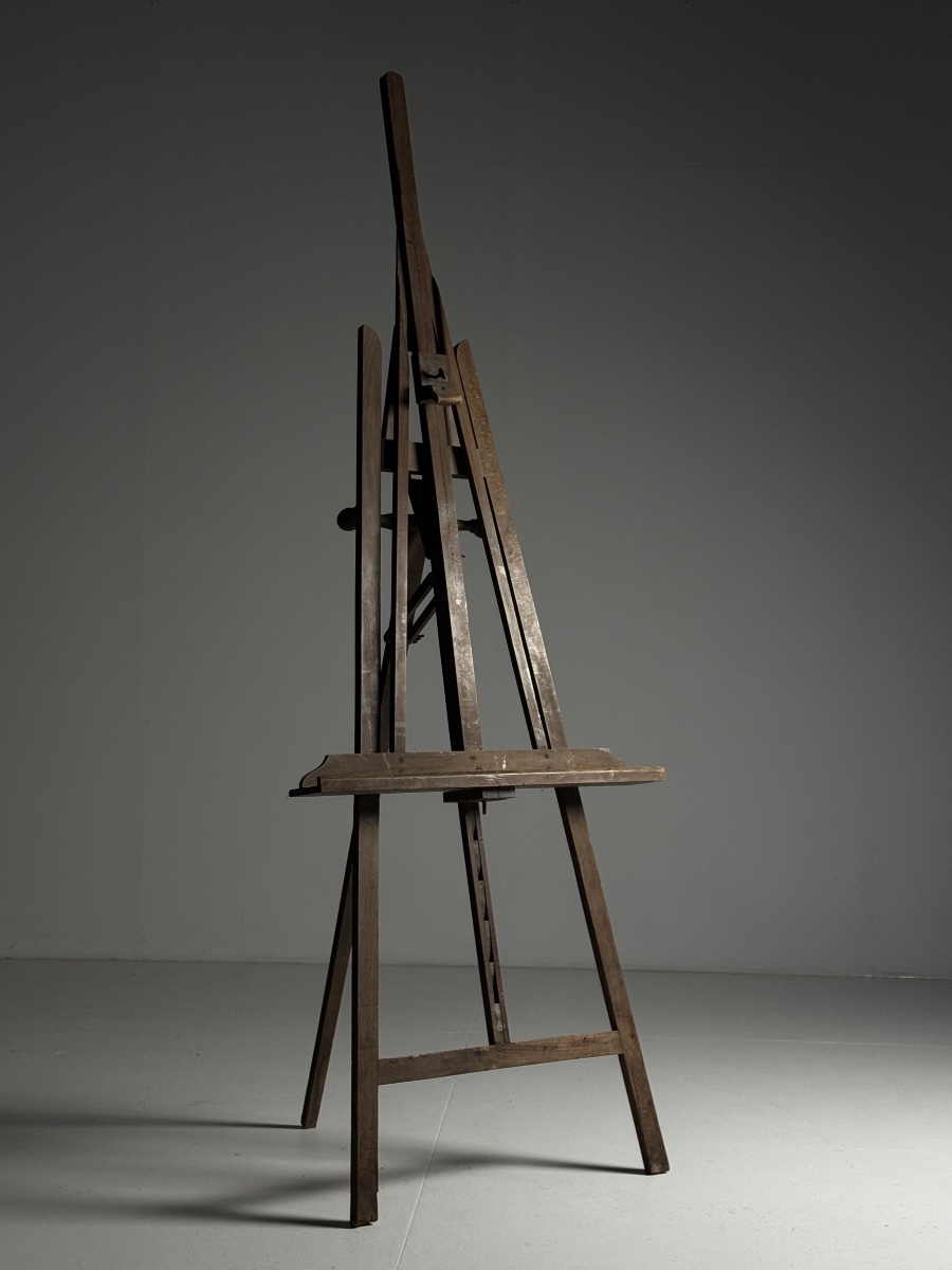 Antique French Oak Easel-photo-4
