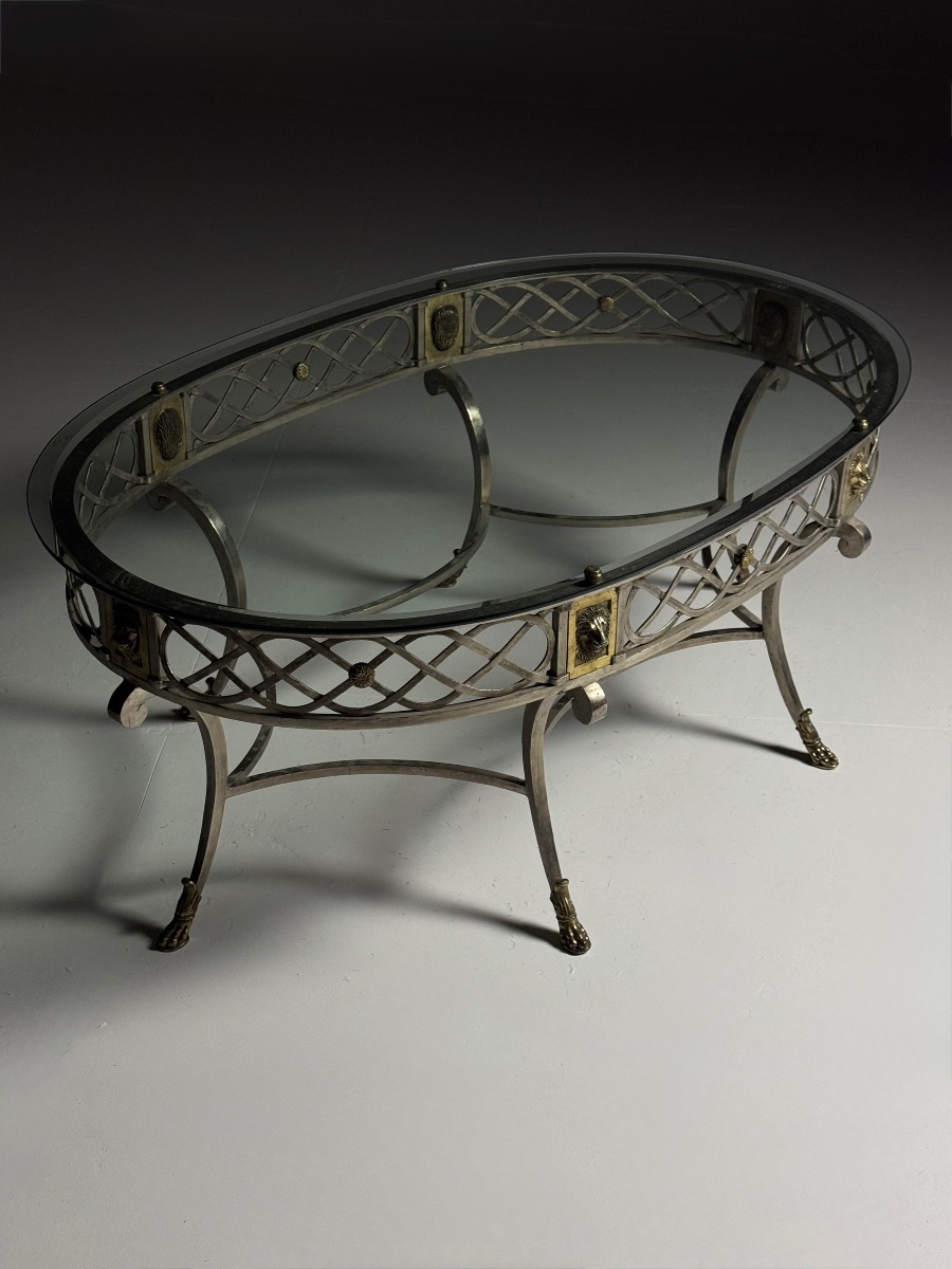 Empire-style Coffee Table With A Glass Top