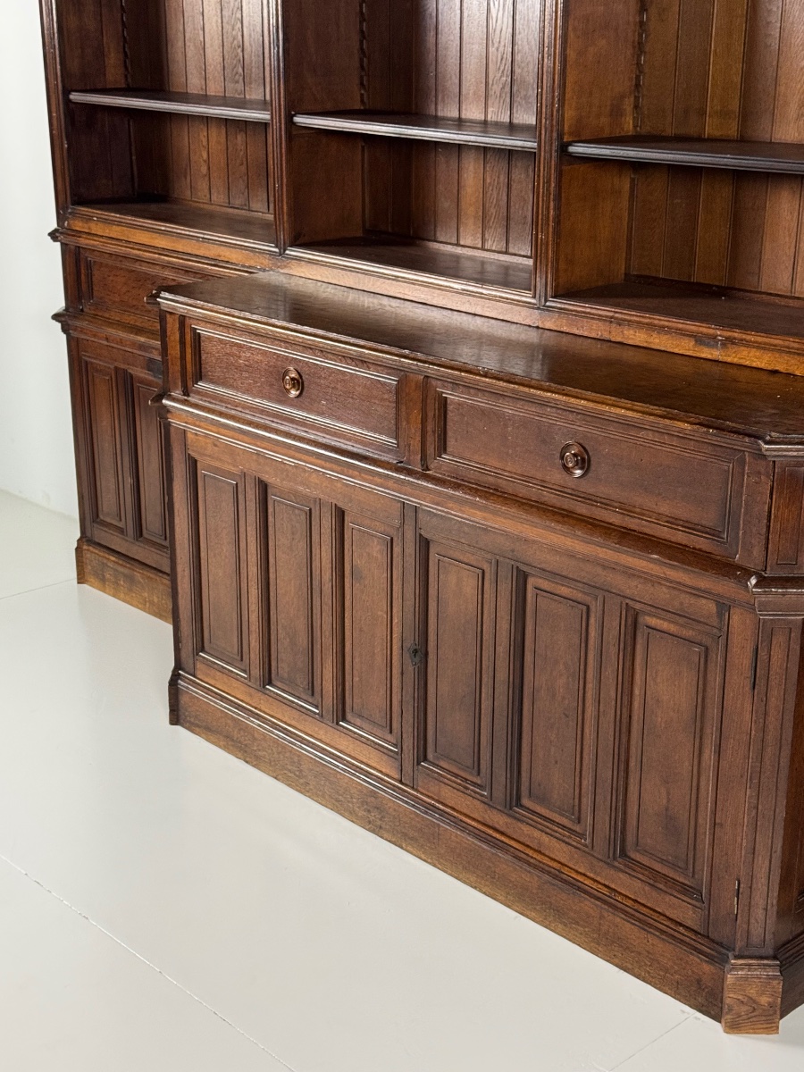 1960s Oak Bookcase, 365 Cm-photo-3