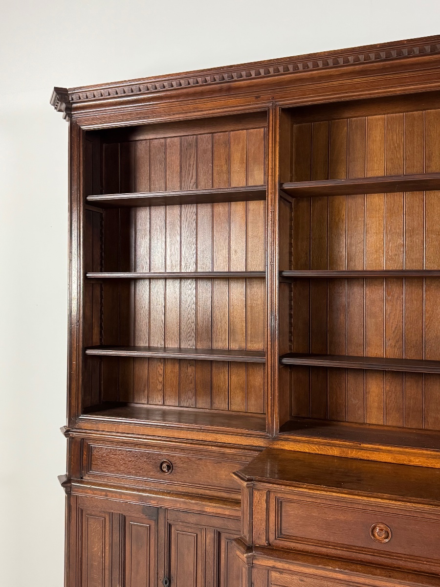 1960s Oak Bookcase, 365 Cm-photo-4