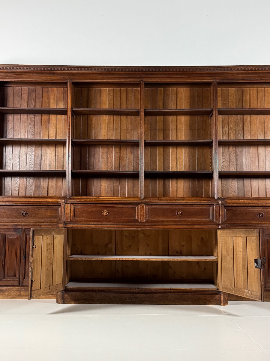 1960s Oak Bookcase, 365 Cm-photo-4