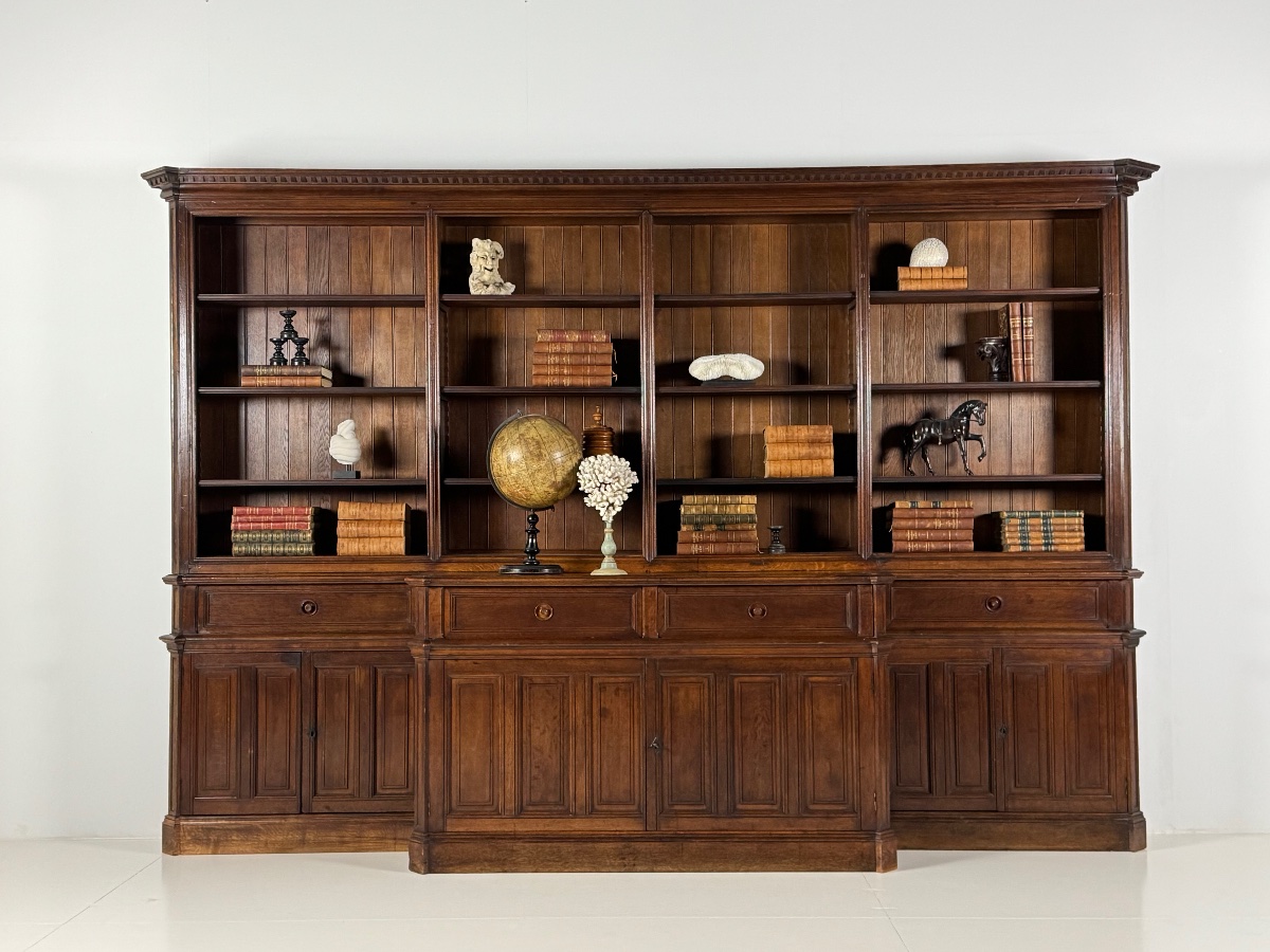 1960s Oak Bookcase, 365 Cm-photo-5