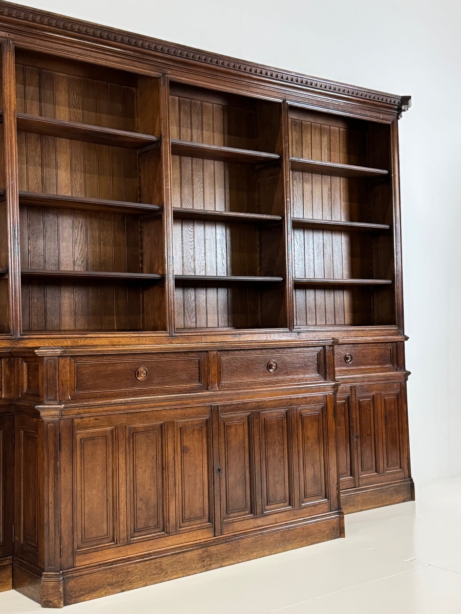 1960s Oak Bookcase, 365 Cm-photo-7