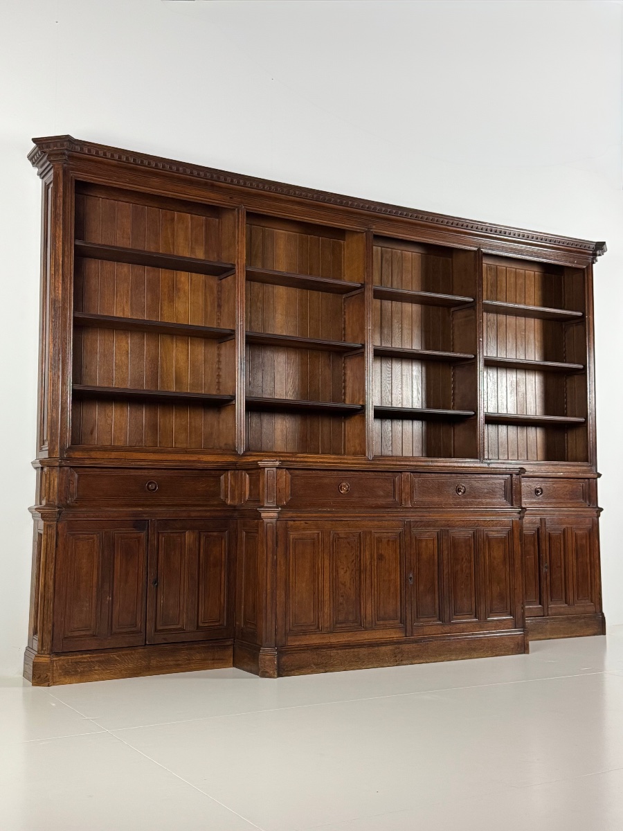 1960s Oak Bookcase, 365 Cm
