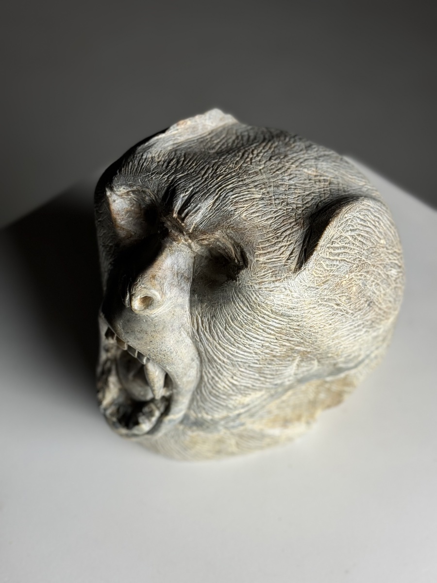 Sculpture Depicting A Howling Monkey, 20th Century-photo-3