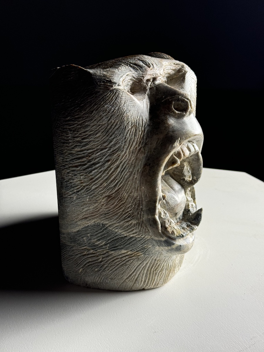 Sculpture Depicting A Howling Monkey, 20th Century-photo-5