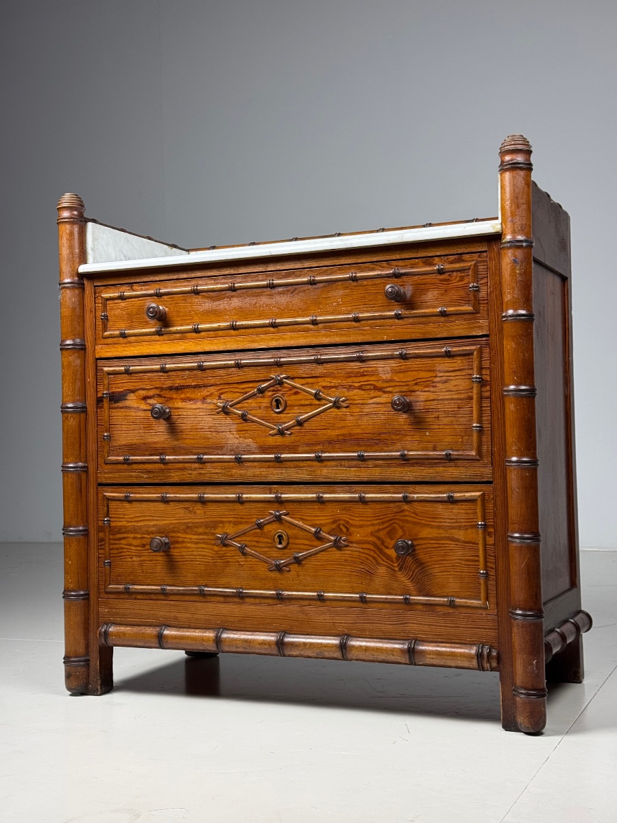 Faux Bamboo commode vers 1900-photo-4
