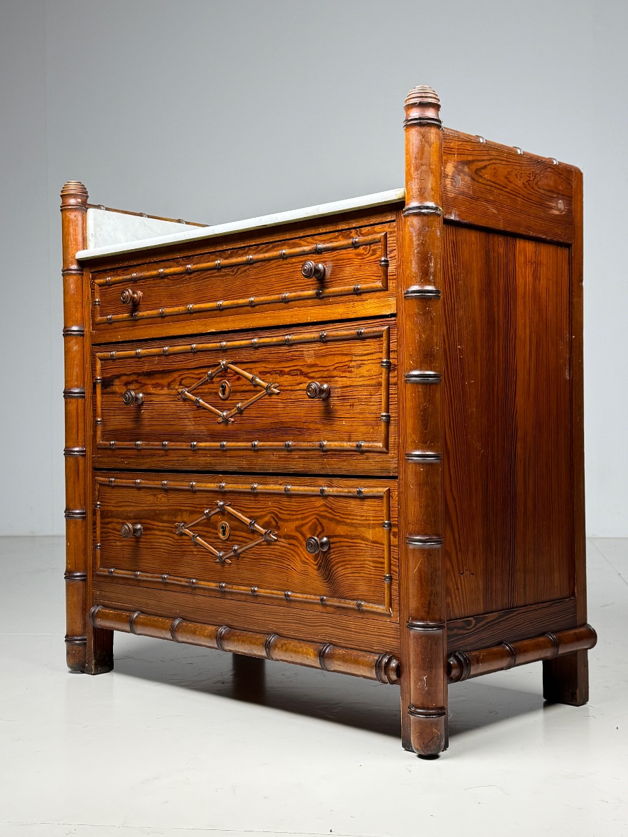 Faux Bamboo commode vers 1900-photo-5
