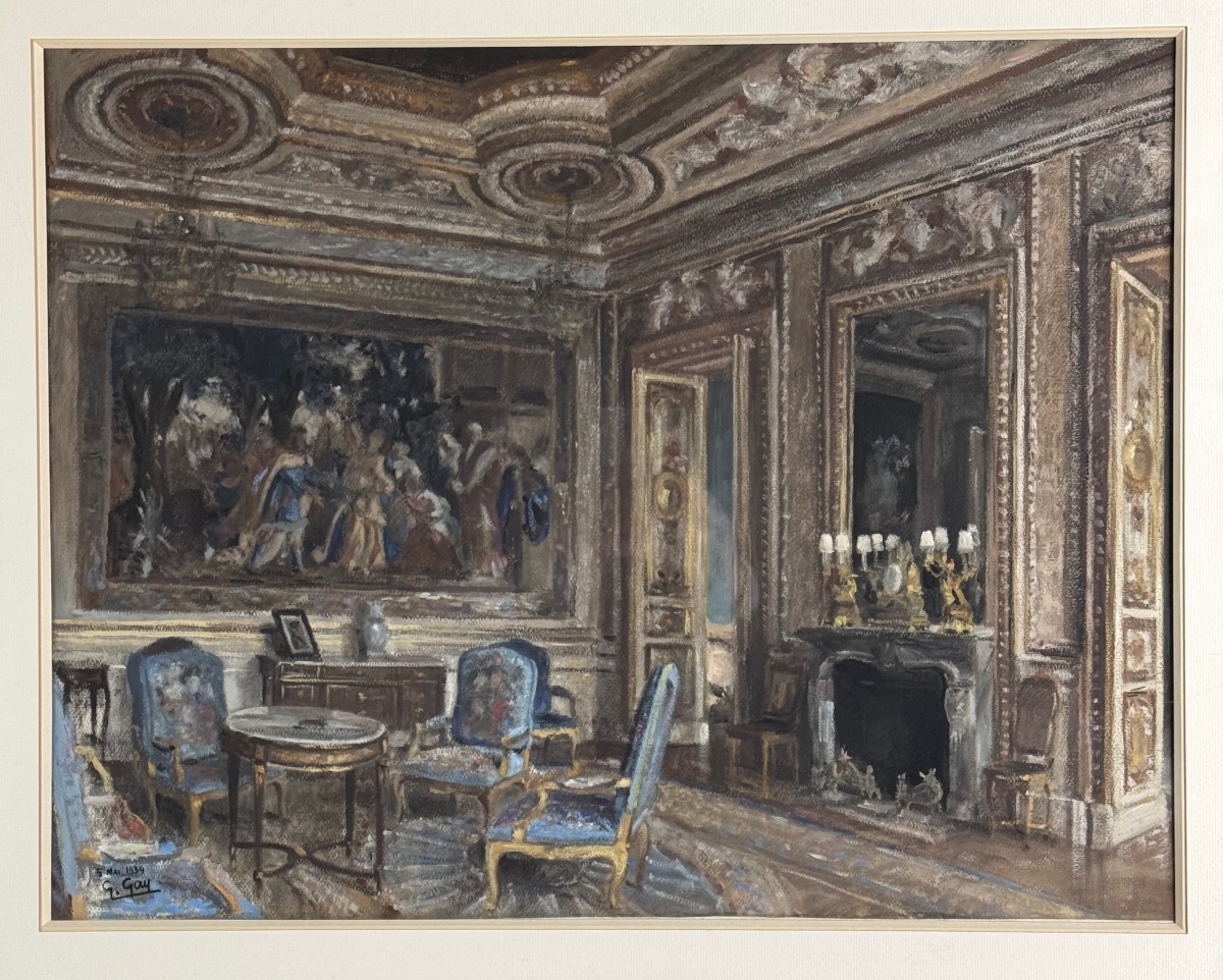 A Living Room In A Pastel-coloured French Château, Designed By