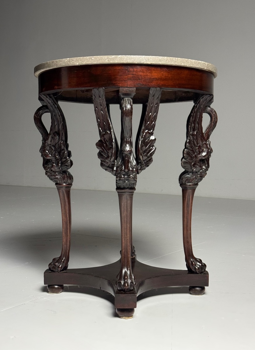 Empire-style Side Table In Mahogany, 19th Century-photo-4