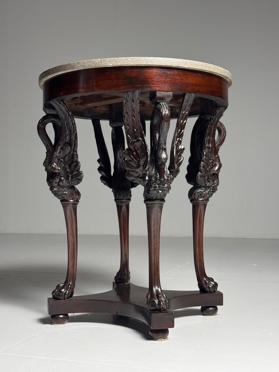 Empire-style Side Table In Mahogany, 19th Century-photo-6