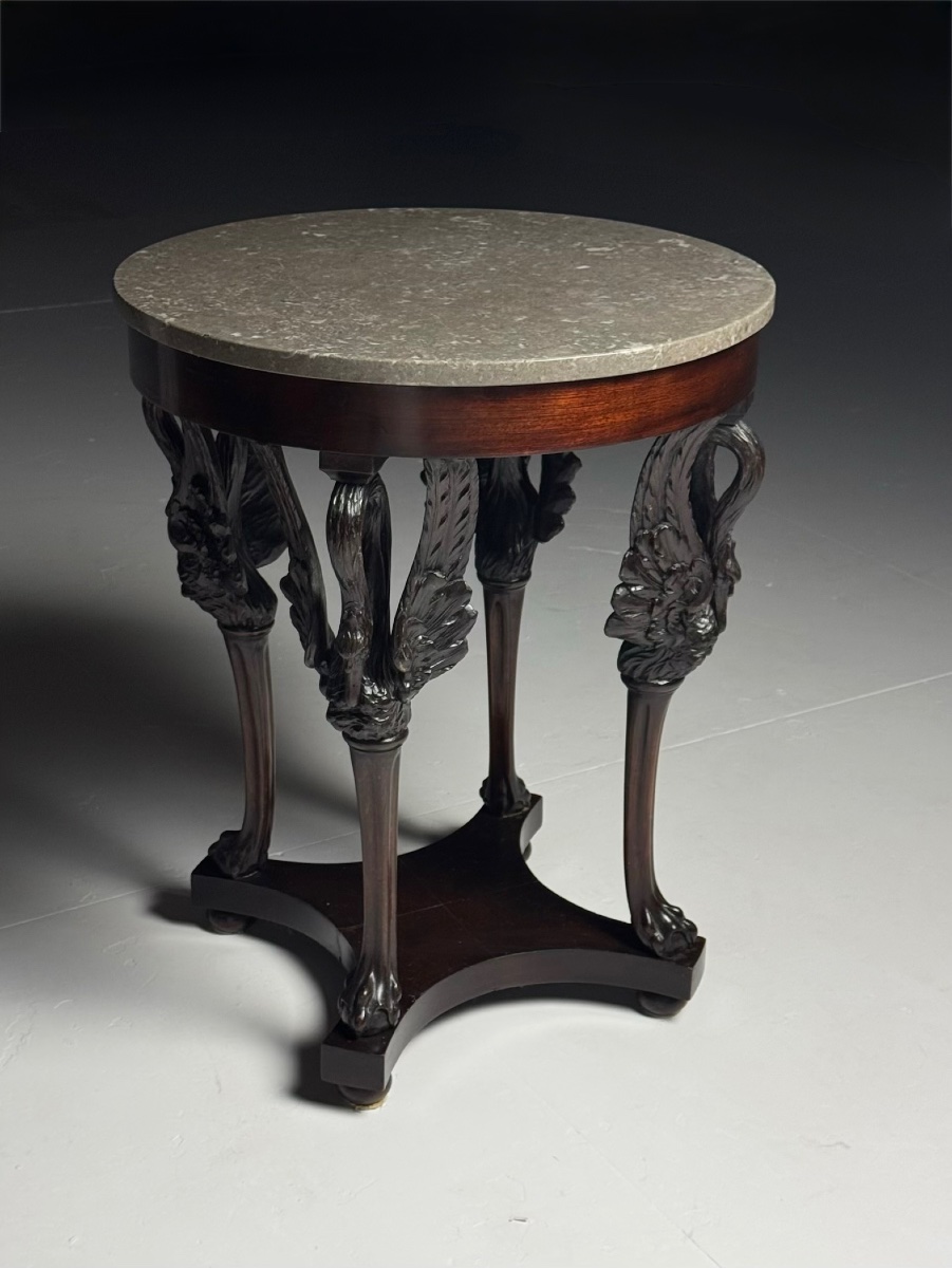 Empire-style Side Table In Mahogany, 19th Century