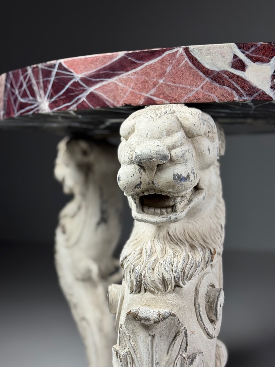 Grand Tour-style Coffee Table In Faux Marble-photo-2