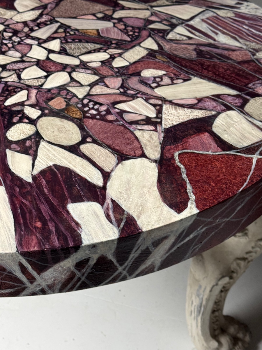 Grand Tour-style Coffee Table In Faux Marble-photo-2