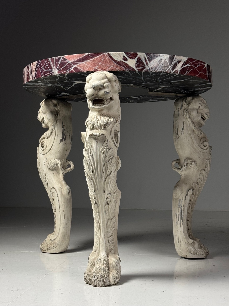 Grand Tour-style Coffee Table In Faux Marble