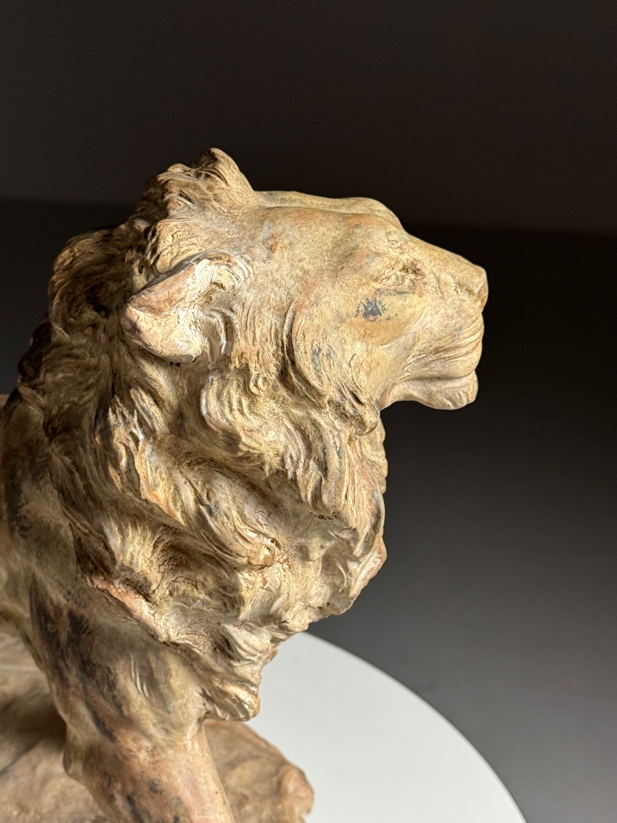 Terracotta Lion By Armand Fagotto-photo-2