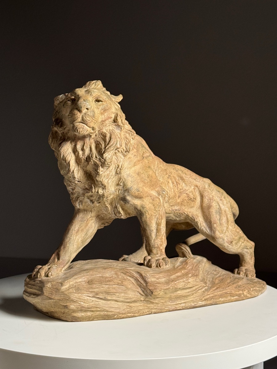 Terracotta Lion By Armand Fagotto