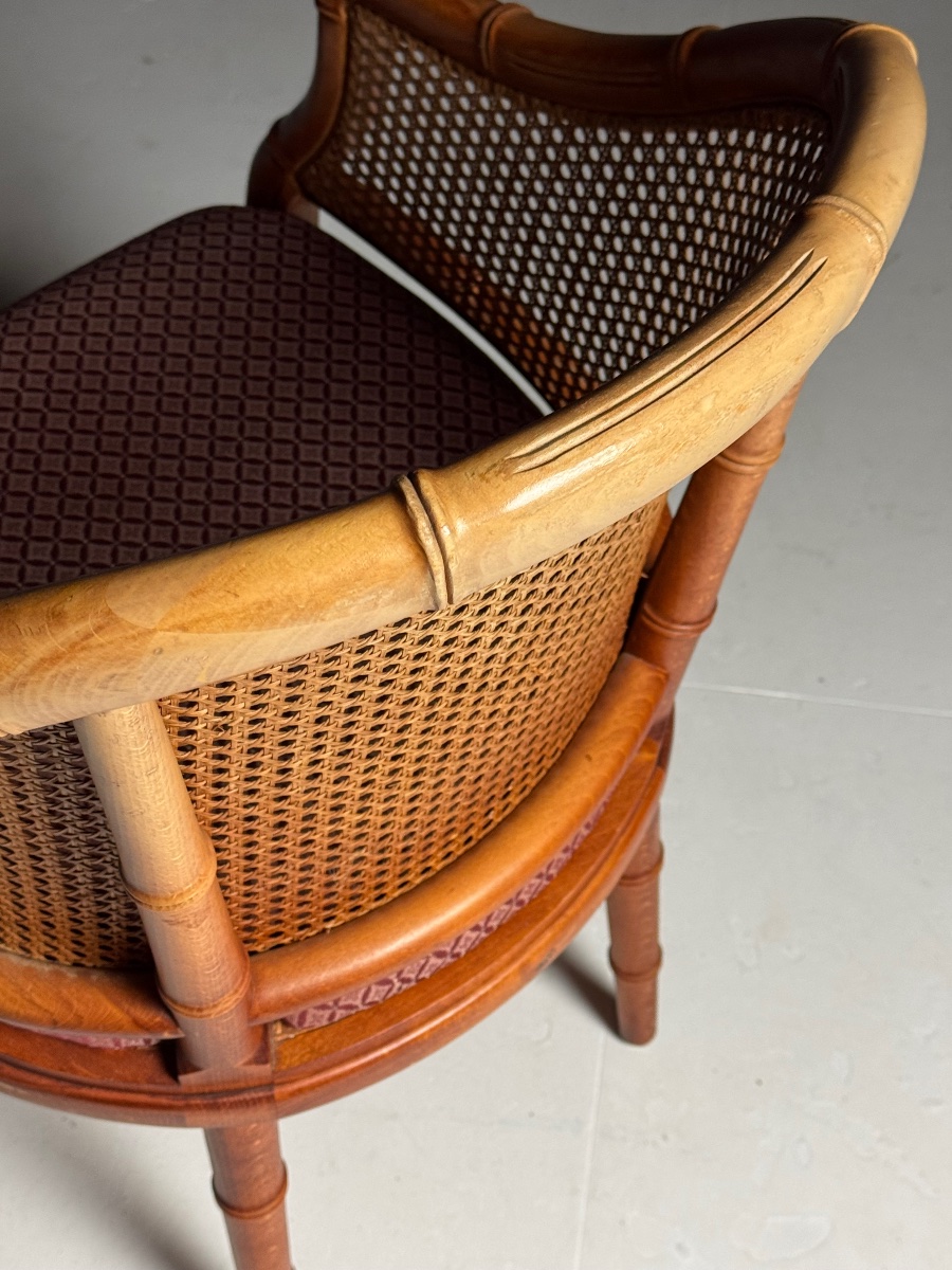 Lot de 4 chaises en imitation bambou-photo-3