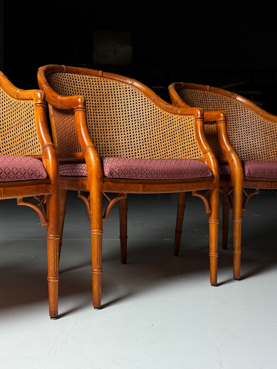 Lot de 4 chaises en imitation bambou