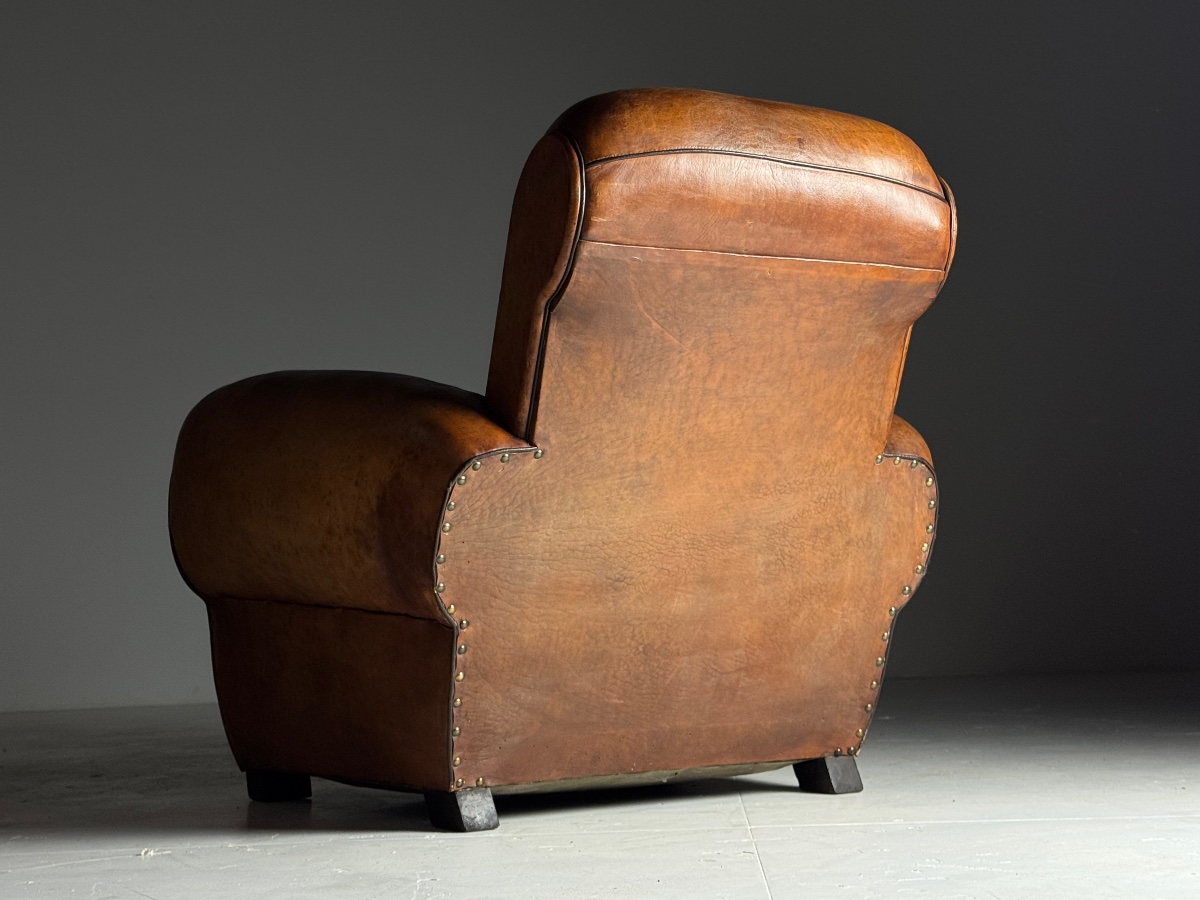 Paire de fauteuils club français, 1930-1940-photo-3