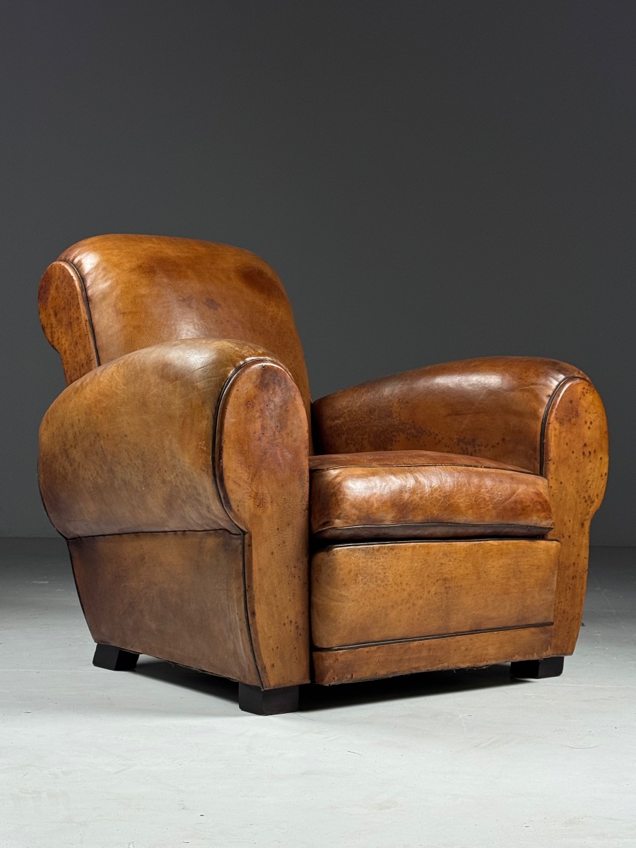 Paire de fauteuils club français, 1930-1940-photo-4