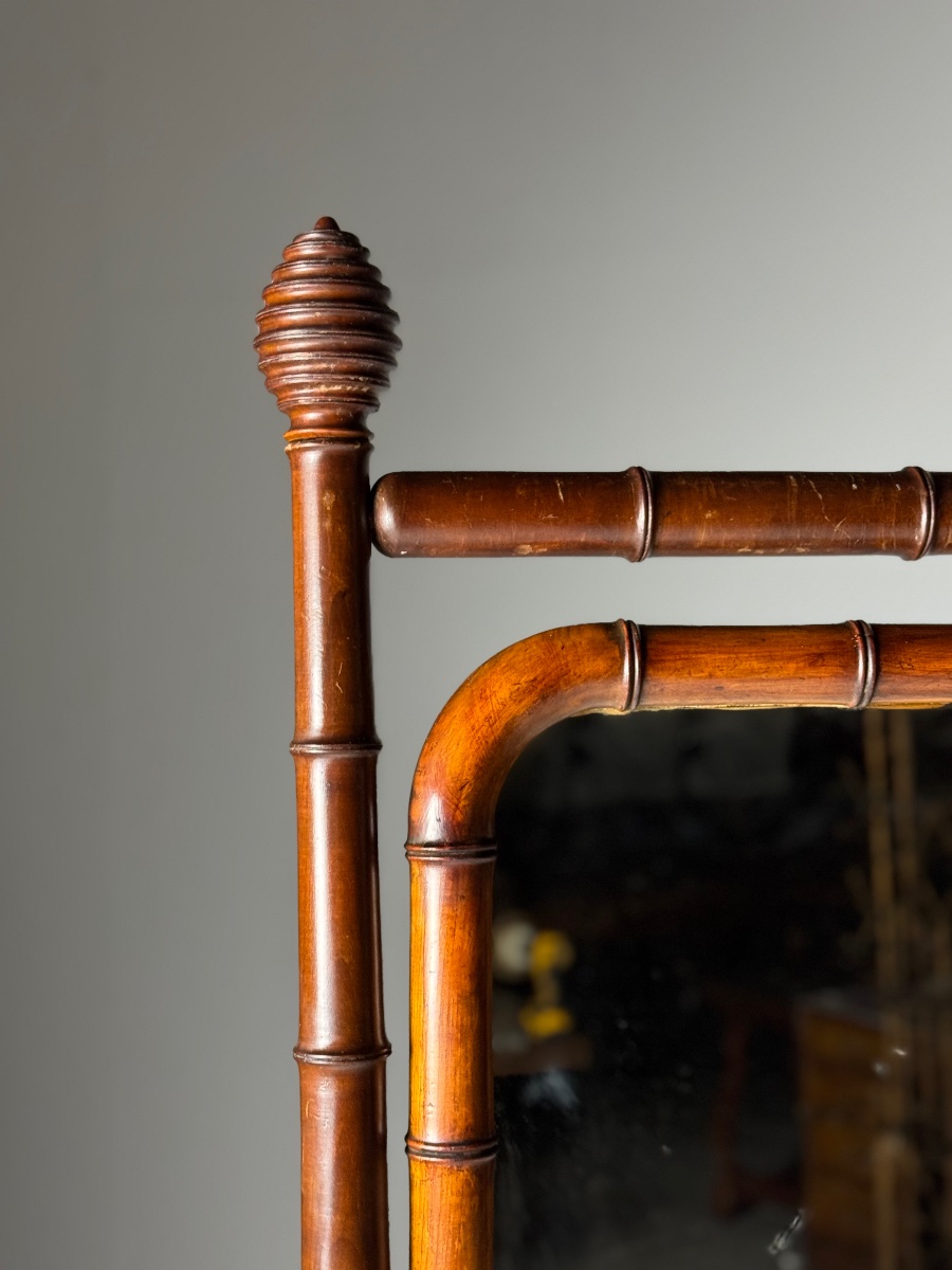 Faux Bamboo Cheval Mirror-photo-4