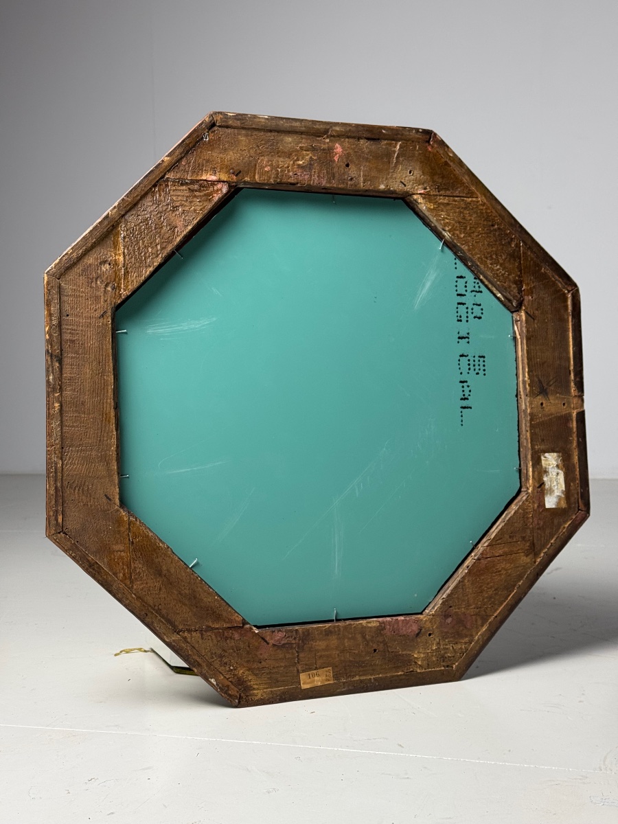 Turtle Octagonal Shaped Mirror, Circa 1800-photo-3