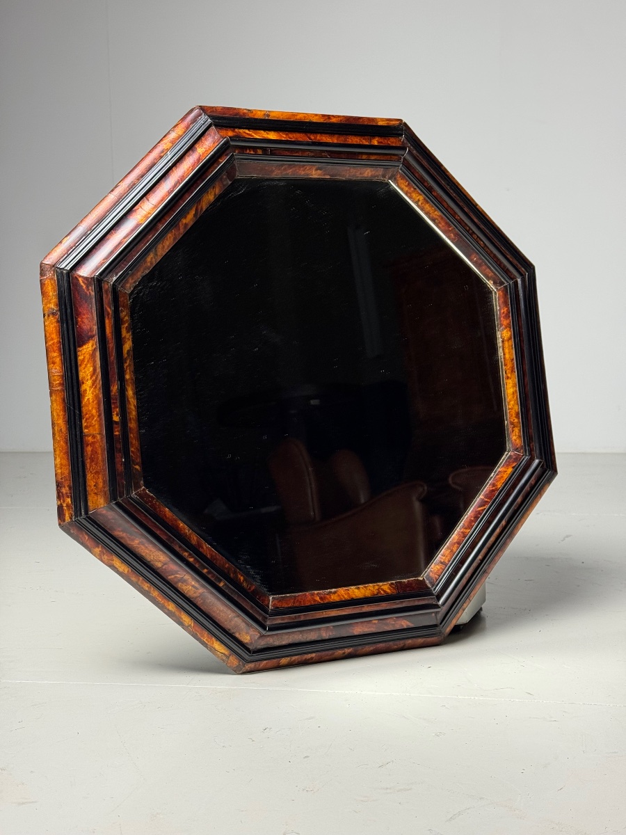 Turtle Octagonal Shaped Mirror, Circa 1800-photo-4