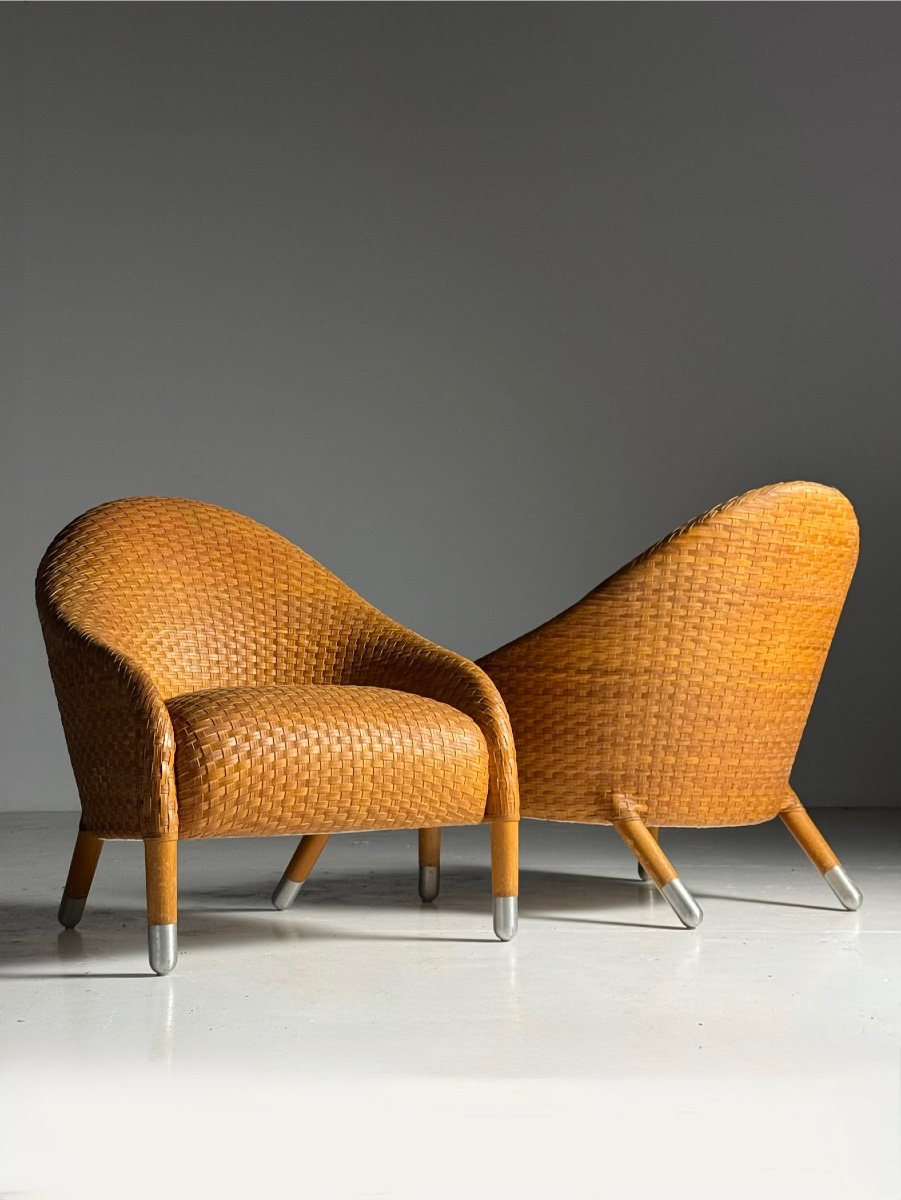 Fauteuils de club des années 1980 de B&B Italia
