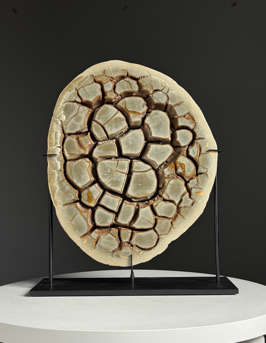 Septarian Nodule On A Custom-made Base-photo-3