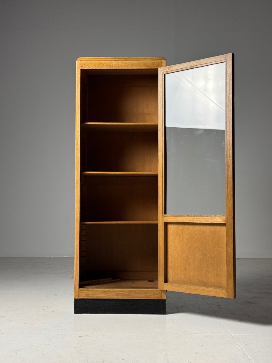 Small Art Deco Oak Bookcase-photo-4