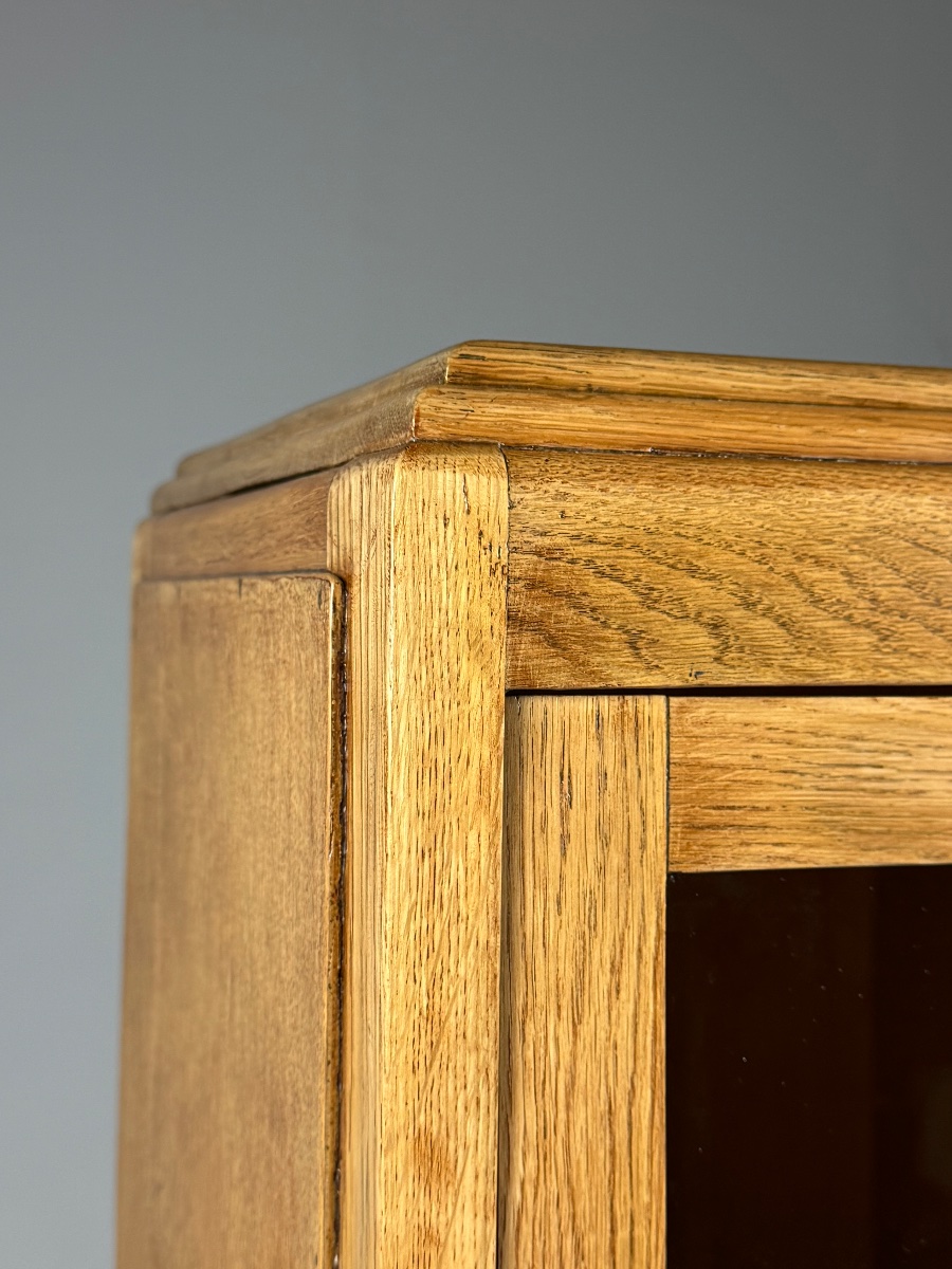 Small Art Deco Oak Bookcase-photo-2