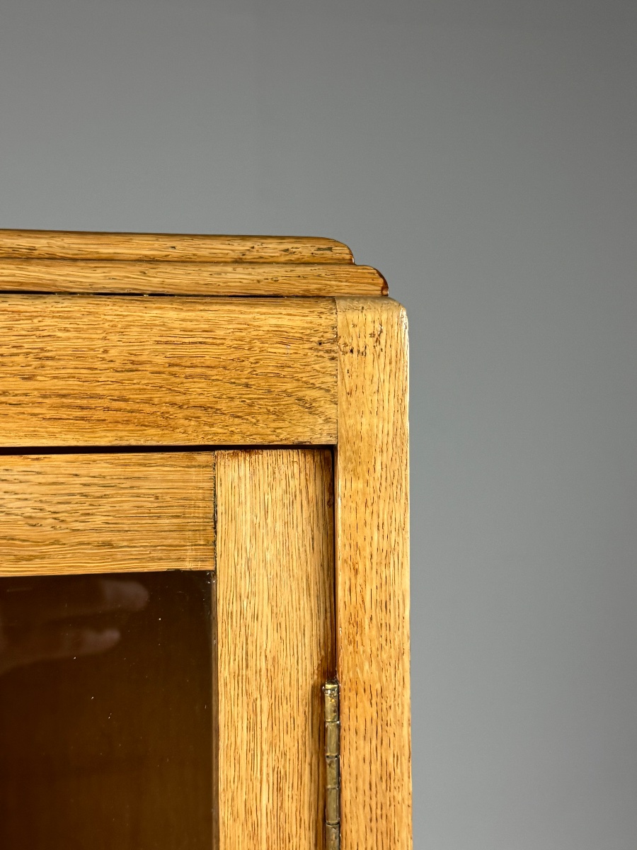 Small Art Deco Oak Bookcase-photo-3