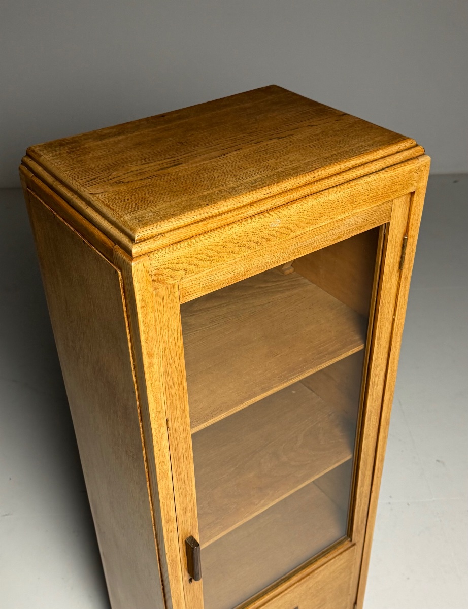 Small Art Deco Oak Bookcase-photo-6