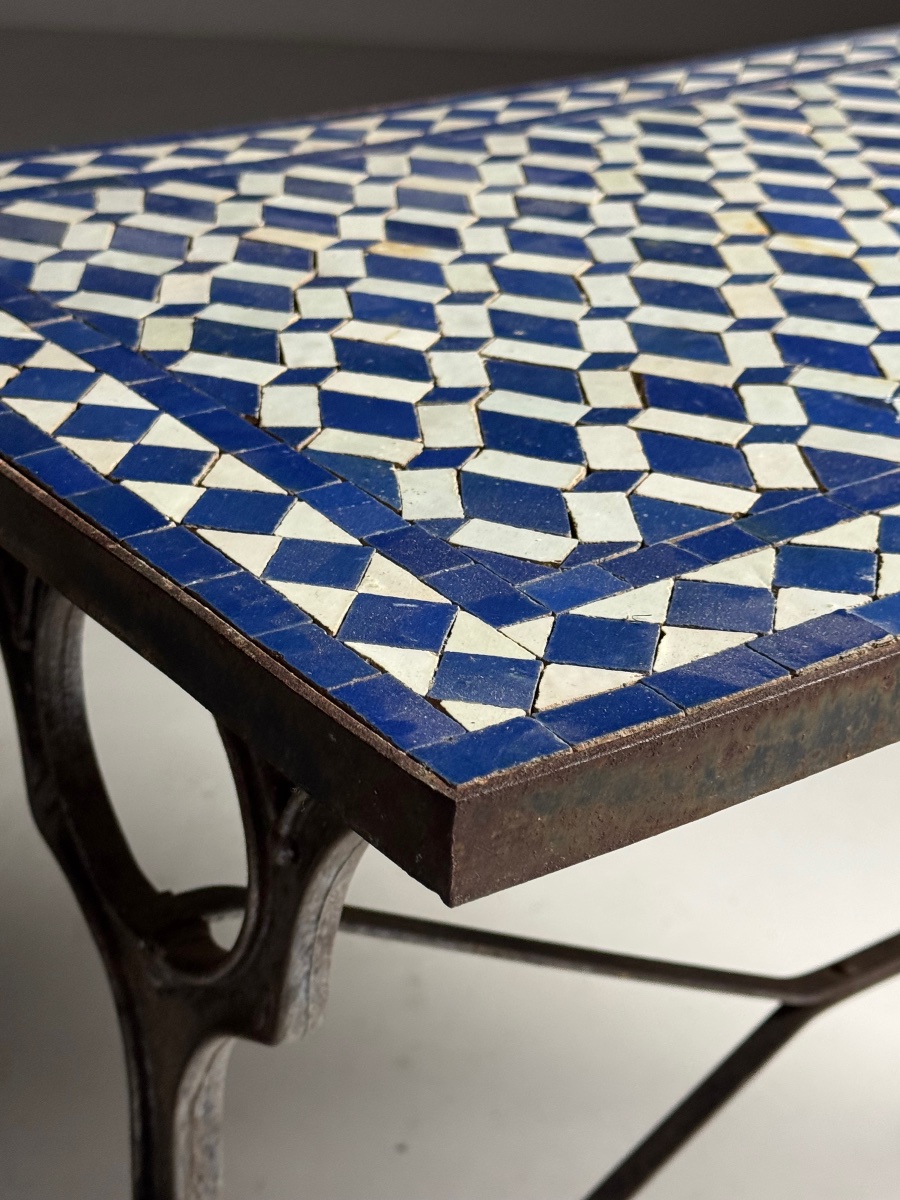 Mosaic Cast-iron Side Table-photo-2