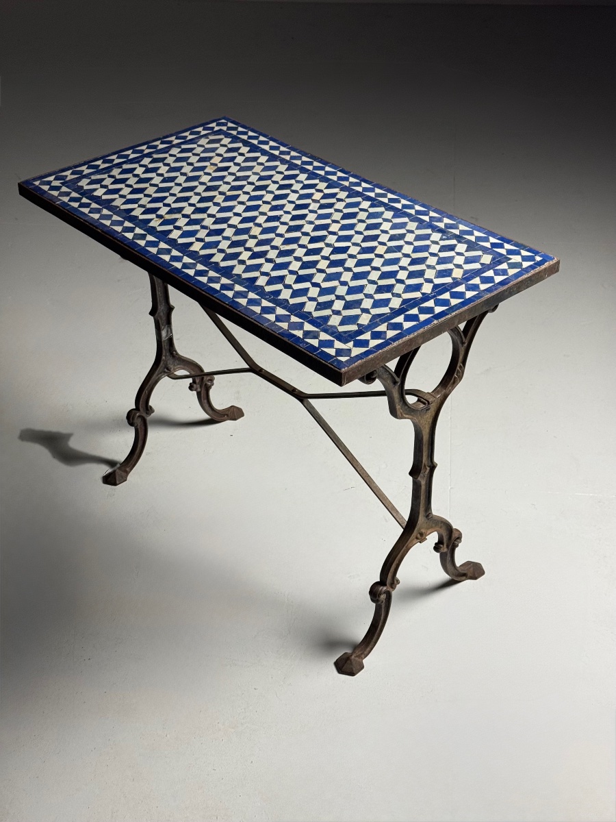 Mosaic Cast-iron Side Table-photo-5
