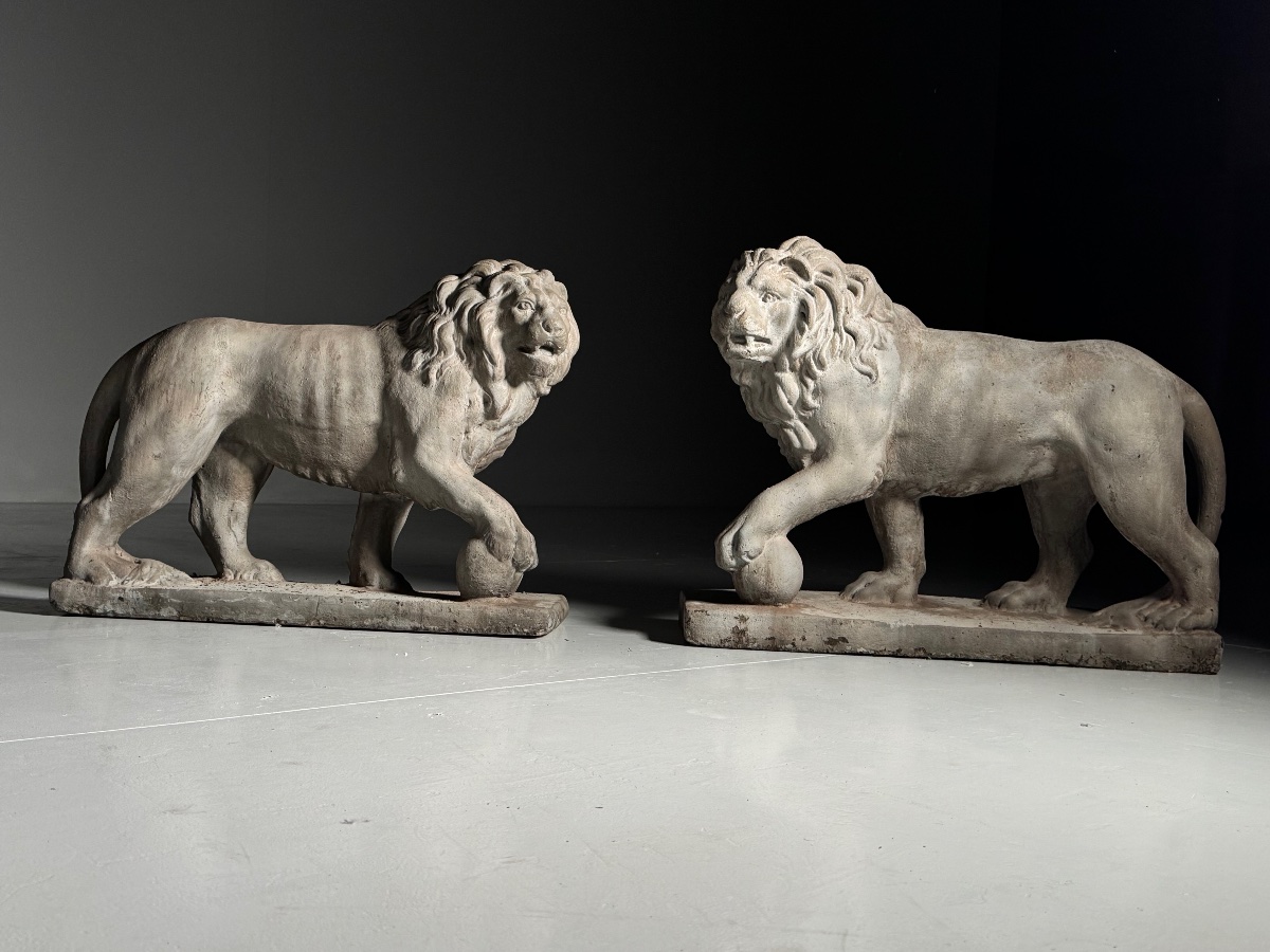 Lions de Médicis en pierre composite-photo-5