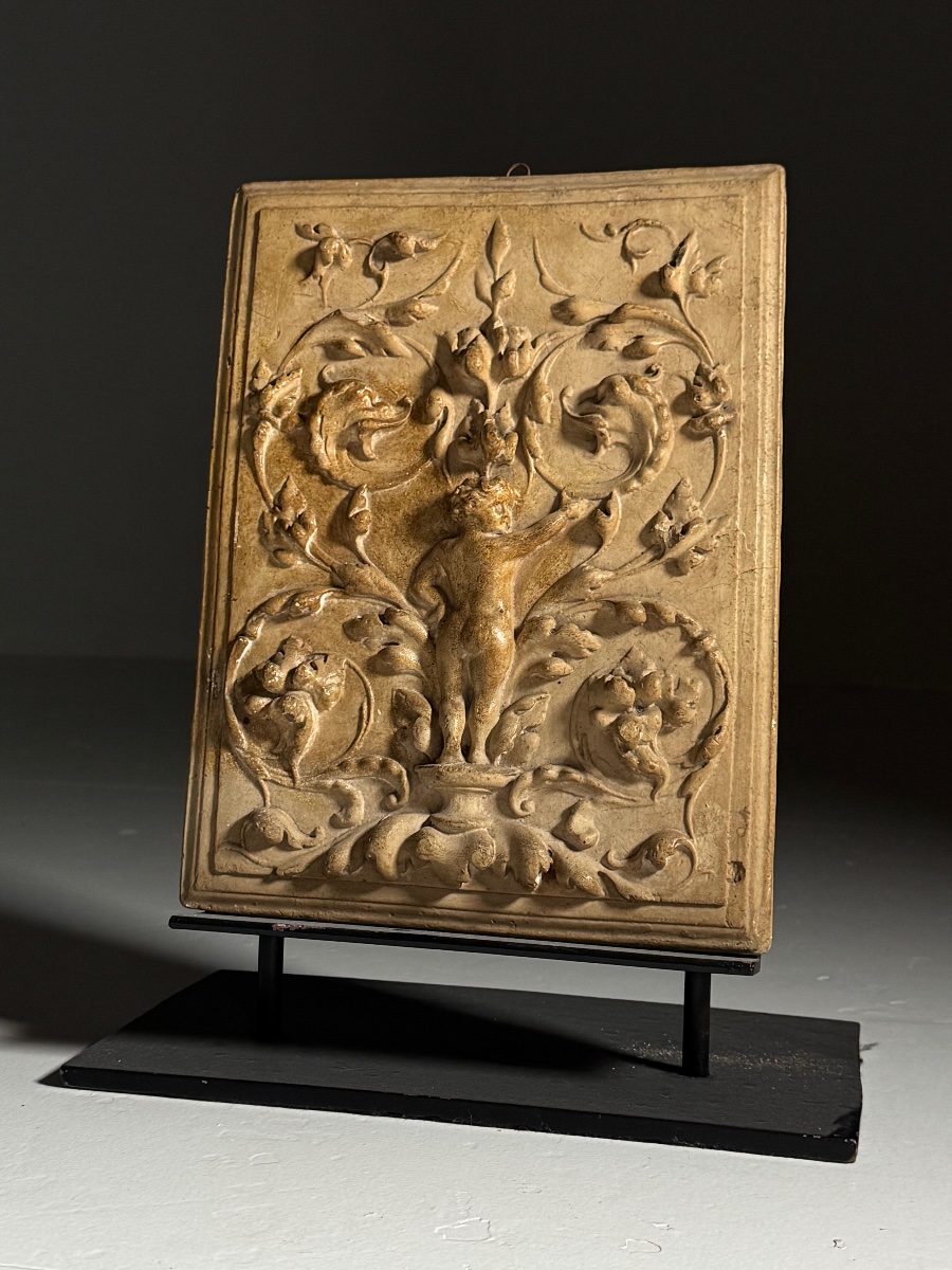 Small 19th-century Plaster Panel-photo-6