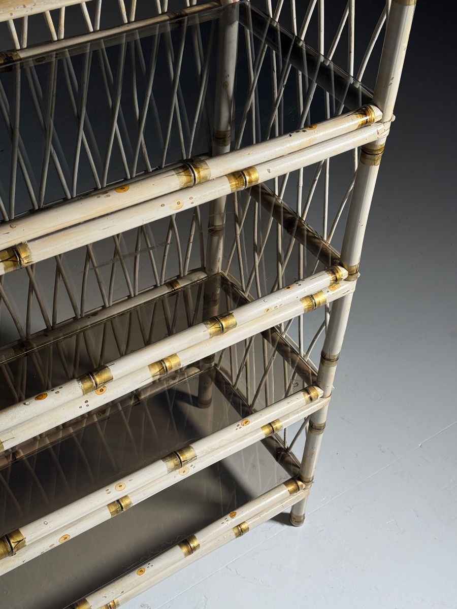 Asian-style Bamboo Bookcase, Circa 1989-photo-2