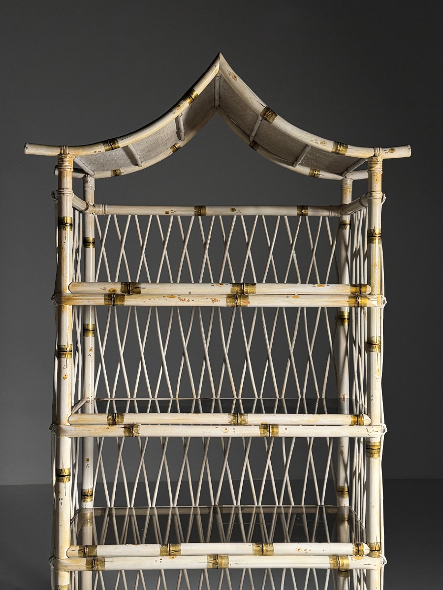 Asian-style Bamboo Bookcase, Circa 1989-photo-2