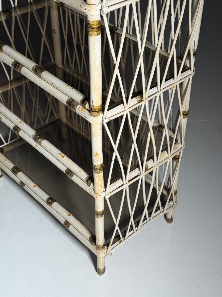 Asian-style Bamboo Bookcase, Circa 1989-photo-3