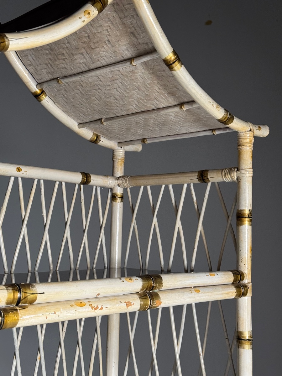 Asian-style Bamboo Bookcase, Circa 1989-photo-5